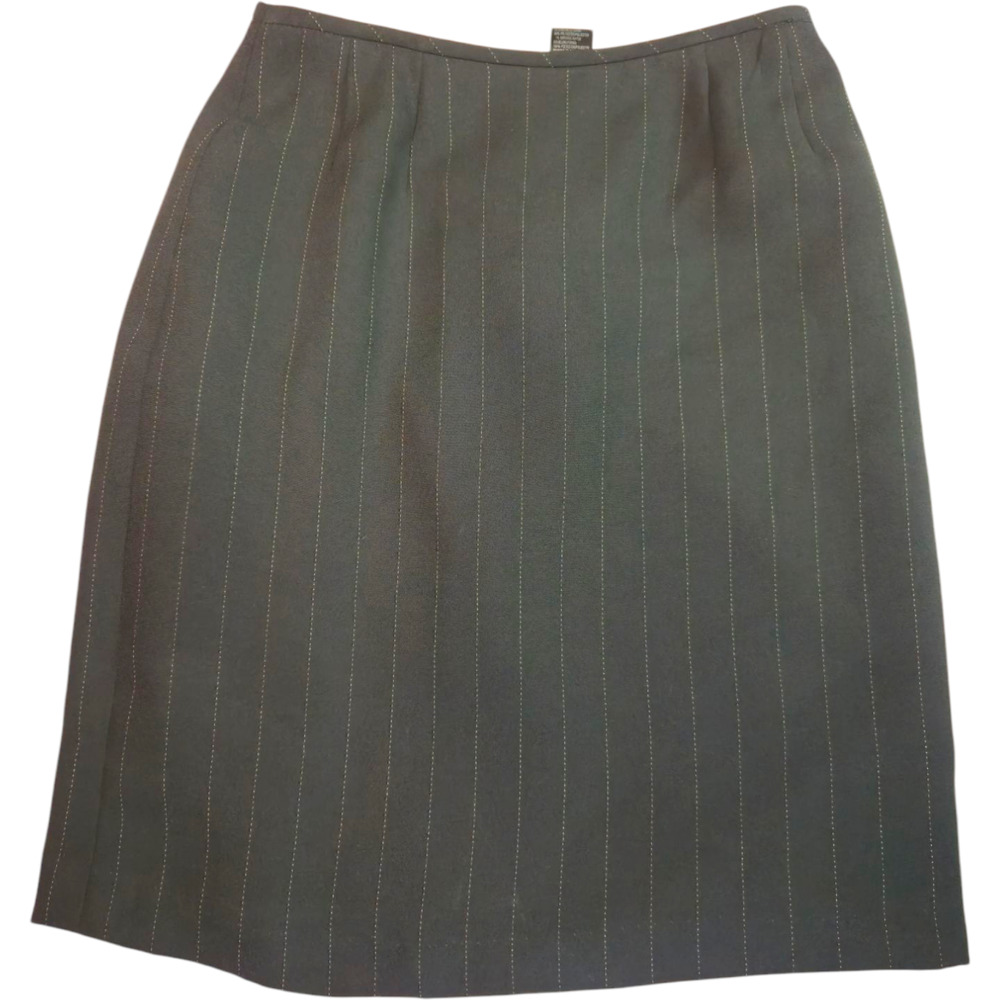 Womens Size 6 Black Stiped Pencil Skirt 22.5" Long Business Professional